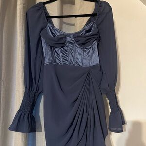 PRETTY LITTLE THING satin corset midi dress